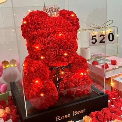 Neue künstliche Blume Ewige Rose Teddybär für Mama Muttertag Geburtstag Valentinstag Jubiläum Geschenke & Dekorationen