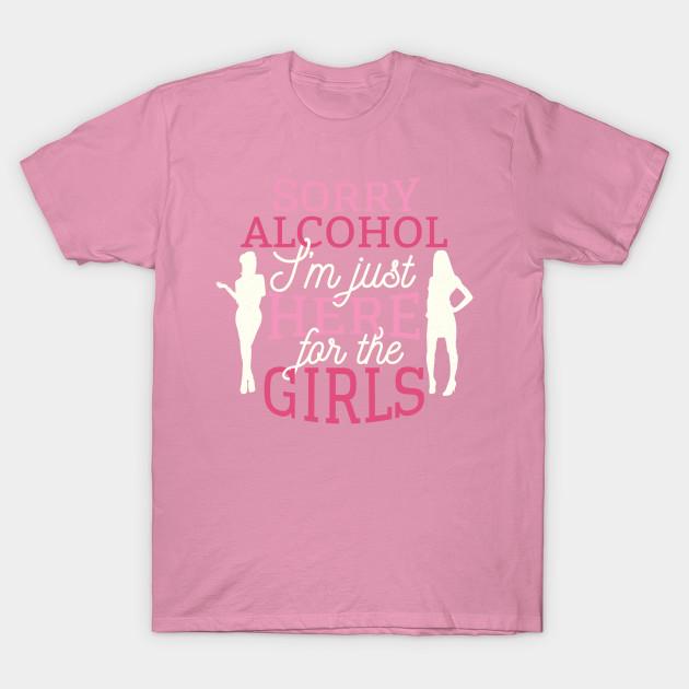 T-Shirt Damen Sorry Alkohol Ich bin nur wegen der Mädchen hier Harajuku Print Kawaii T-Shirt Sommer Kurzarm Damen T-Shirt Top Tee