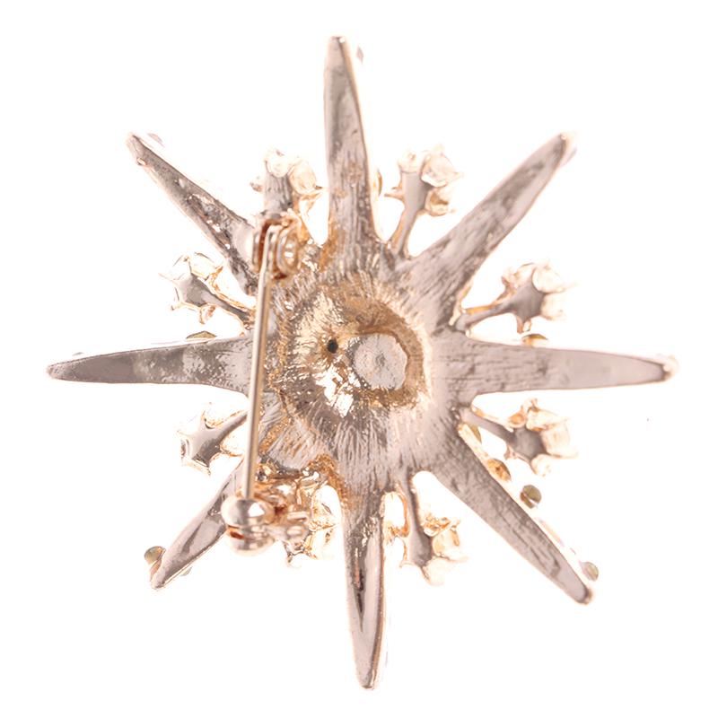 Wedding Silver Snowflake Diamante Brooch Rhinestone Crystal Broach Pin Xmas Gift