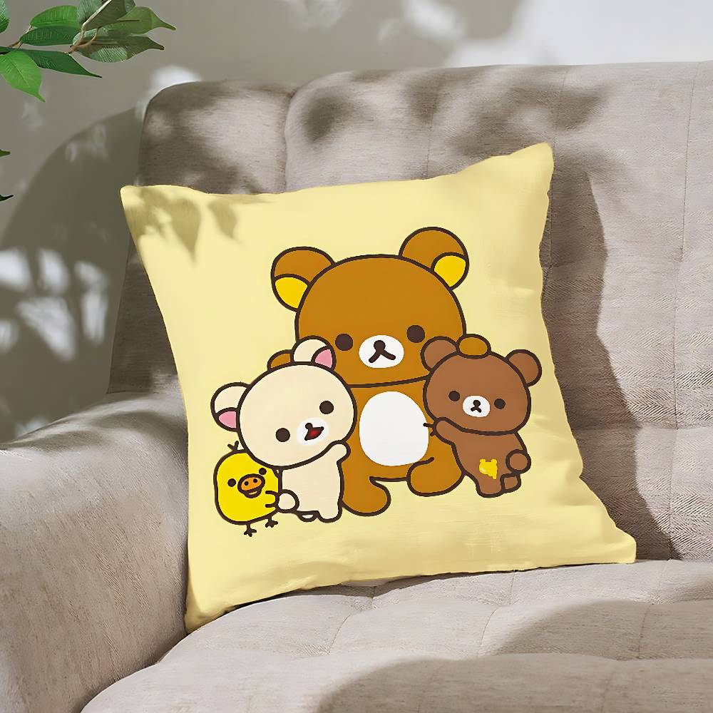 Cute LrilakkumaS Kawaii Pillow Case Cushion Cover Soft Cute Throw Pillow Case For Car Sofa Pillowcase Polyester With Zipper