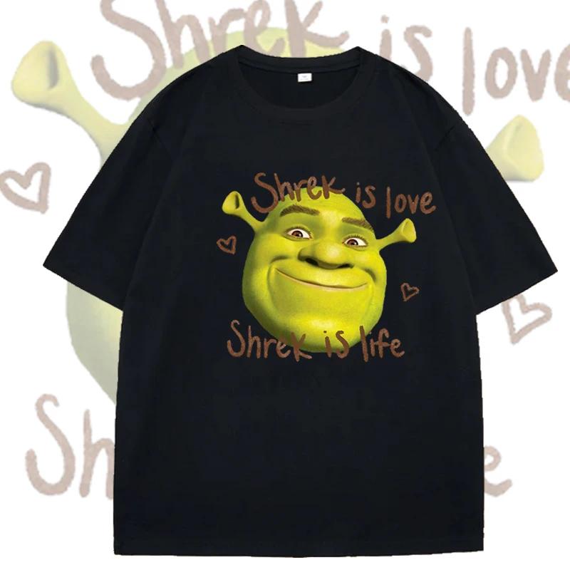 

Summer T Shirt Shrek Is Love Print Tshirt Women Casual Sport Loose Cute Funny Round Neck Top Short Sleeve Top Clothing T Shirt 4XL