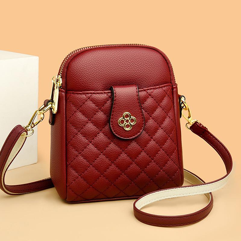 New Simple and Versatile Shoulder Bag  Four Seasons Women's Mini Mobile Phone Bag  Diamond Exquisite and Fashionable Crossbody Bag
