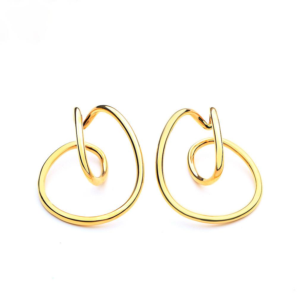 Clip-on earrings without earholes, European and American style, round face, thin, fashionable, personalized and exaggerated earrings