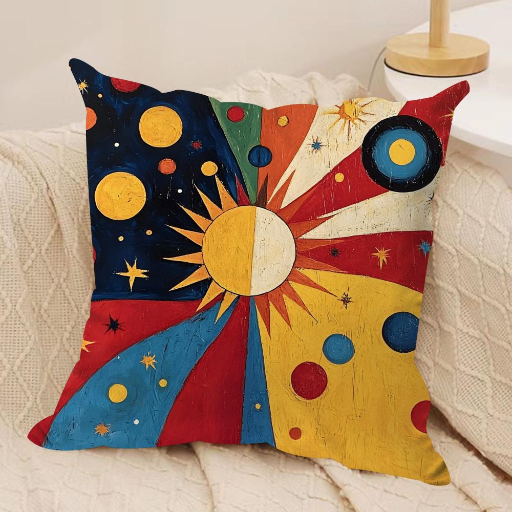 

JJoan MMiros Painting Cushion Cover Soft Plush Fabric DoubleSided Printed Sofa Cushion Cover for All Seasons Home Decor Gift 40x40cm