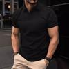 Men's Summer Sports Fitness Casual V-neck Elastic Texture Short-sleeved T-shirt