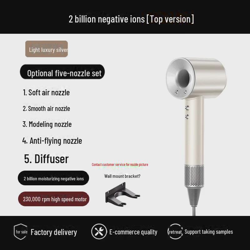 Mousen High-Speed Leafless Negative Ion Hair Dryer for Home & Salon