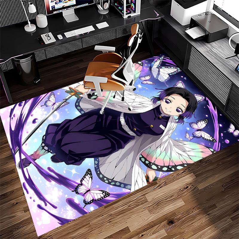 1pc Demon Slayer characters2 Print Area Rug - Soft, Washable Non-Slip Indoor Mat for Office Chairs, Living Room, Home Office Decorative Rug