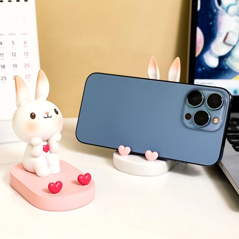 1PC Cartoon Rabbit Desktop Decoration Mobile Phone Stand Tablet Holder Birthday Gift Cute Desk Accessory