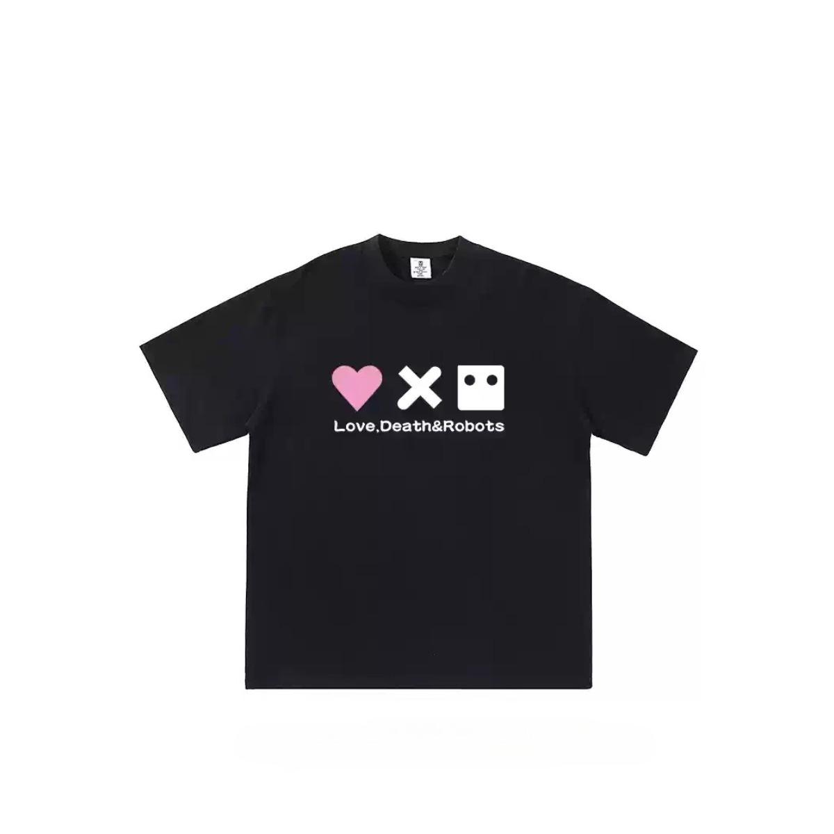 

Show Love Death Robot Peripheral Short Sleeve Tshirt Crash Unisexs Womens Cotton Short Sleeves in Summer Unisexs Tshirts S