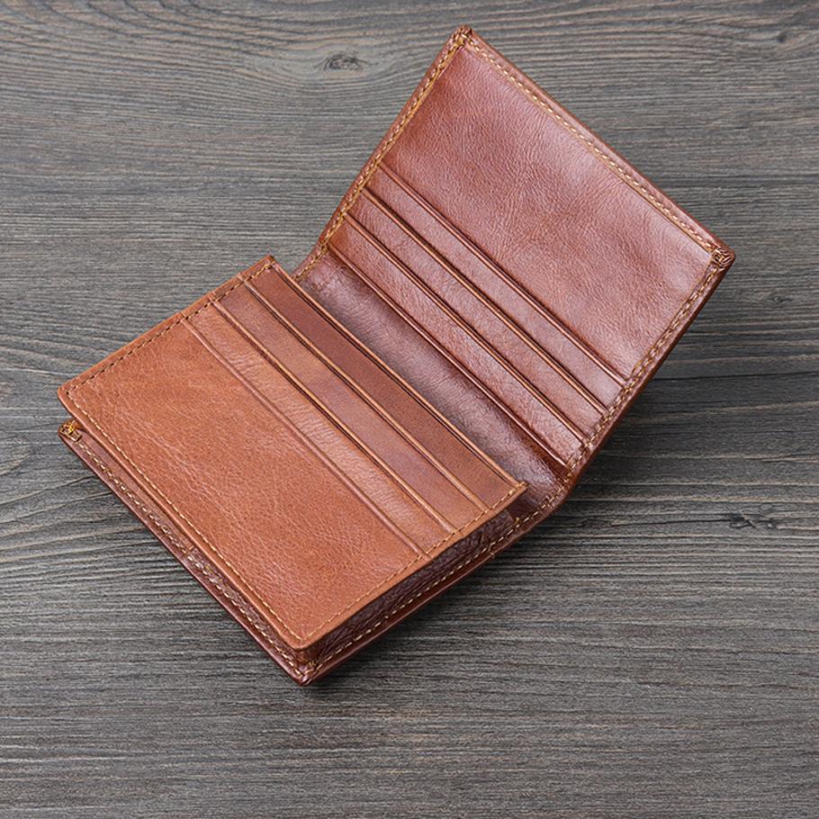 2024 Genuine Leather Card Hoider  Retro Handmade Men's and Women's Small Wallet First Layer Cowhide Business Card Holder Portable ID Bag