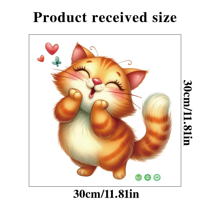 

Cute Orange Cat Wall Sticker Self Adhesive Decal for Kids Room Bedroom Study Hallway Entrance Corner Decor 30x30CM оранжевый