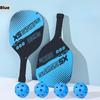 KNK Pickleball Set - 1 Wood Paddle, 2 Weatherproof Balls, and a Protective Cover - Light Blue