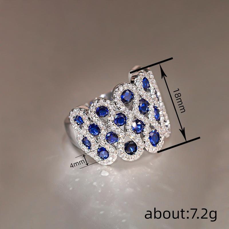 Celebrity high-end, new ring woman, water drop line round ring, expensive and fashionable design sense