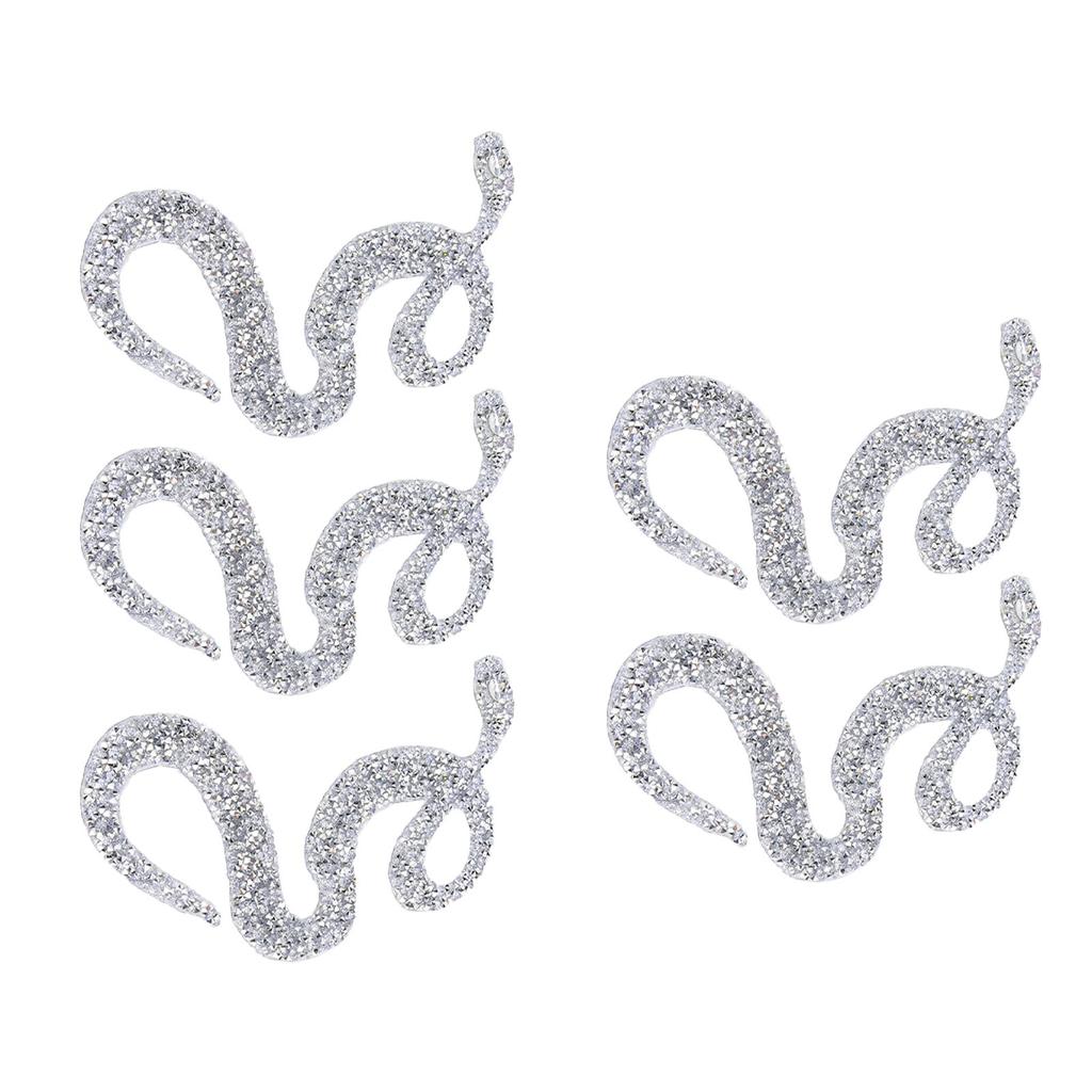 SnakE Shaped Rhinestones Trim Ribbon Mesh Wrap Roll   Clothing Accessories Applique (Silver)