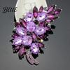 Cubic Zirconia Inlaid Brooch Pin Women Lightweight Flower Cluster Sparkling