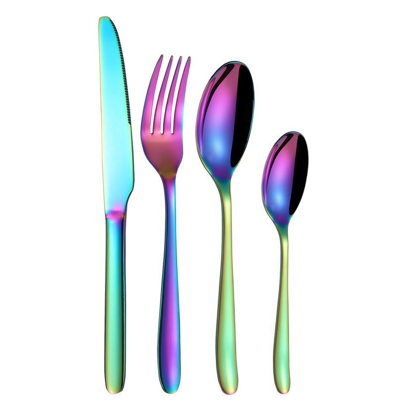 Thickened 304 stainless steel knife, fork and spoon dessert spoon high-end hotel light luxury restaurant Western tableware set
