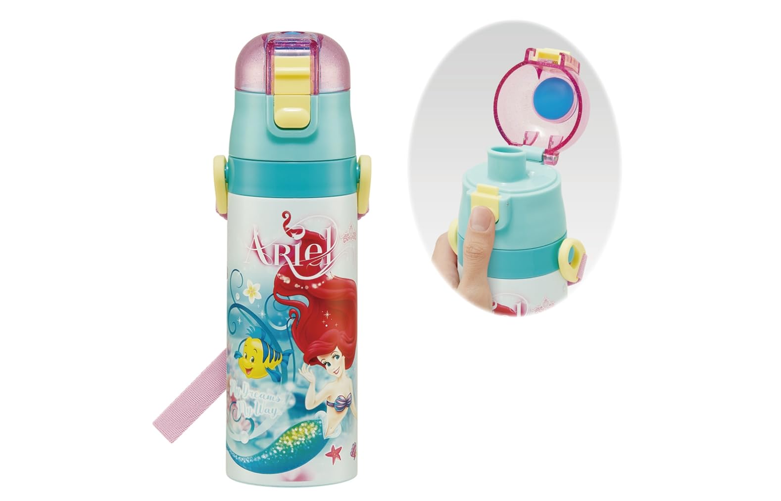 

Skater Children s Water Bottle, 470ml, Disney Ariel, Size 24, Girl s, Insulated, Stainless Steel, Lightweight, Sports Bottle, Kids Water Bottle,