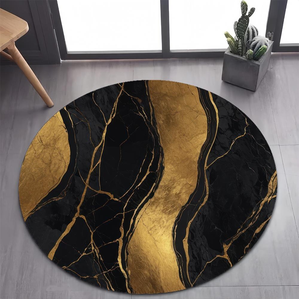 26 Style New Luxurious Marble Colour Nature Black Gold Round Carpet Rug for Bedroom Living Room Decoration,pet Decor Floor Mat