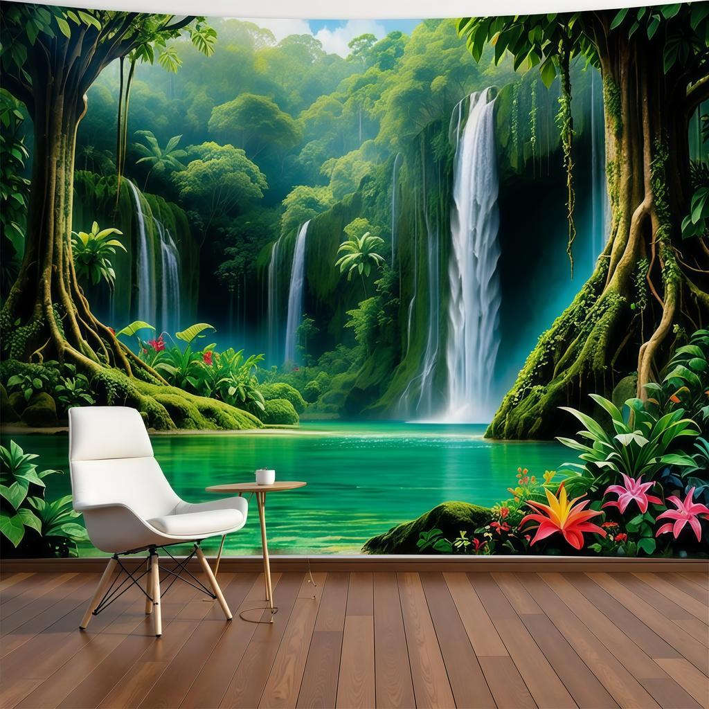 1pc Jungle Oasis Background Banner Suitable for Wall Decoration Anniversary Garden Party Photography Props