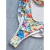 Blumenprint Brasilianischer Bügel-Bikini Damen Badeanzug Damen Bademode Zweiteiliges Bikini-Set Badesachen Badeanzug Schwimm