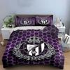 Purple Hexagon Crown Crest Set Bedding Duvet Cover Set Duvet Cover Pillowcases (1 * Duvet Cover 2 * Pillowcases, without duvet insert)