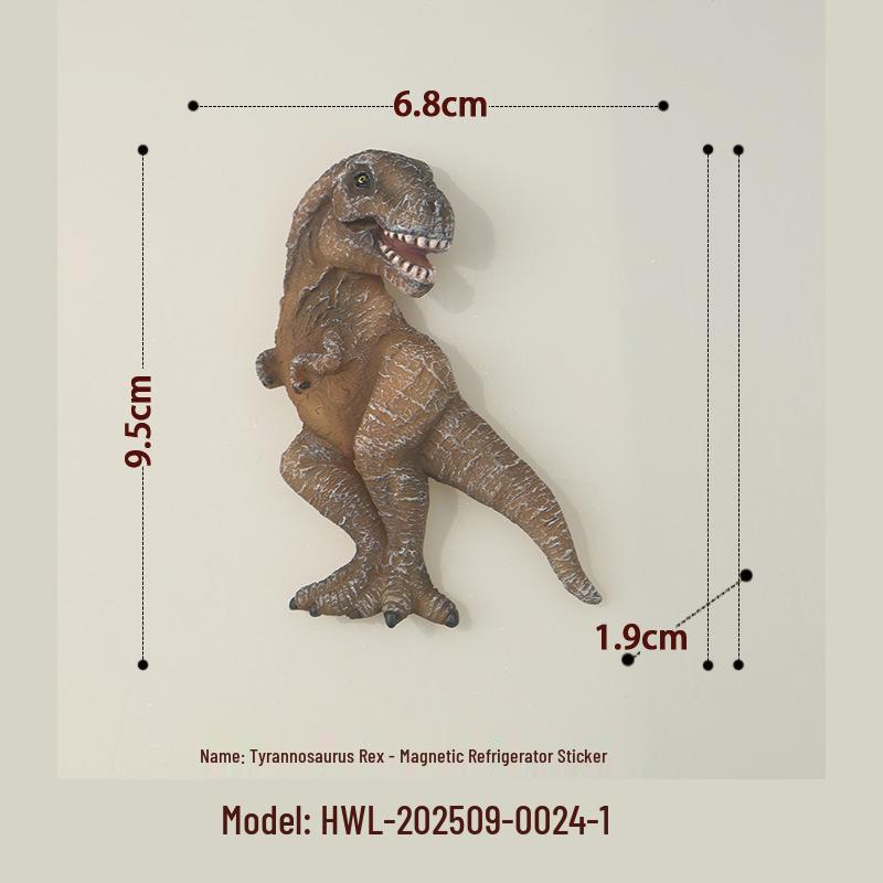 3D Stereo Jurassic Dinosaurier Harz Kühlschrankmagnet für Kinder