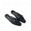 Mode Elegante Schleifen Hohl Lässig Halbschuhe Damen 2025 Sommer Flacher Mund Atmungsaktiv Bequem Schlepper Mode Strandsandalen