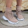 Short Socks Boots Fashion Round Toe Knit Breathable Sleeve Soft Sole Anti-Slip Wear-Resistant Single Shoes