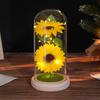 Zwei Seifenblumen, Sonnenblume mit Lampenornament, kreatives Muttertags-Valentinstagsgeschenk, simulierte Sonnenblume.