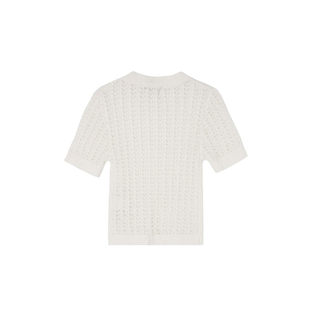 LAP Round Crochet Short Sleeve Knit As2Kh465