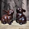 2 Carved Figurines, Animal Crafts, Decoration for Student Rooms, Housewarming Gift, Bur