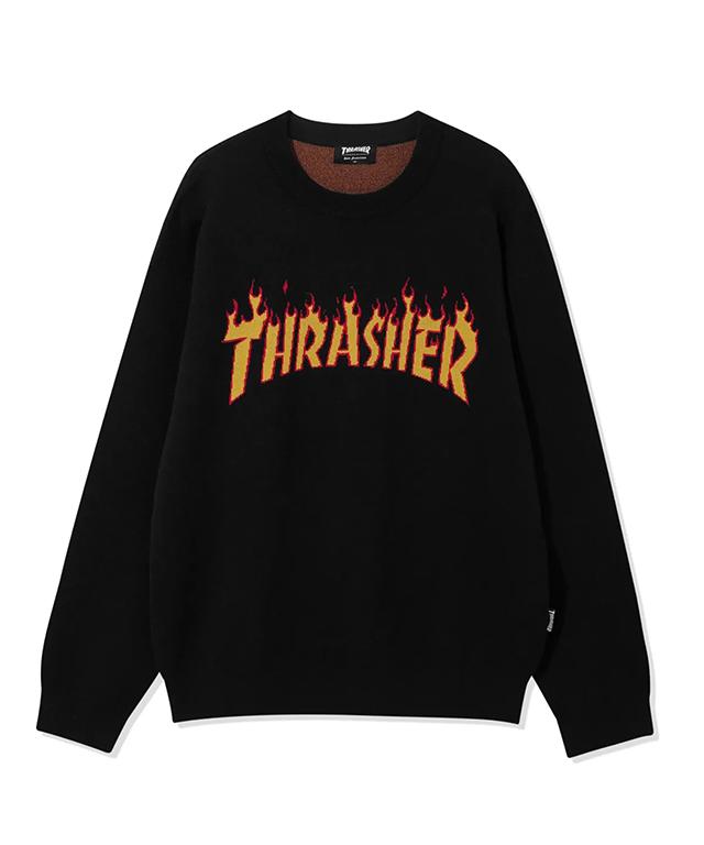 Treasure Jacquard Flame Logo Knit Black