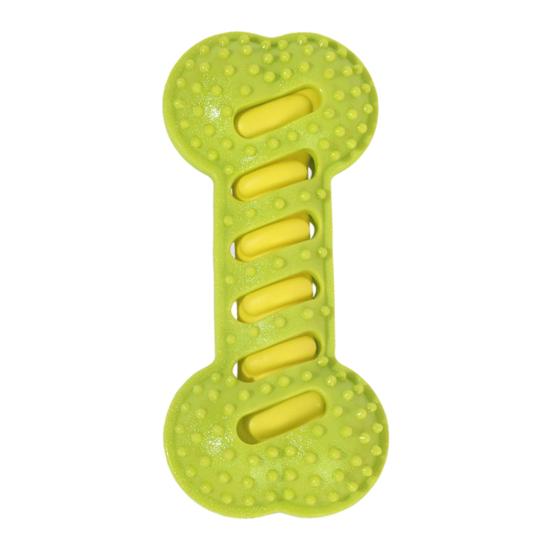 

Pet Toy with Sound Biting Chew Toy with Particles Massage Gums Clean Tartar Dog Toy Durable TPR Interactive Toy зелёный