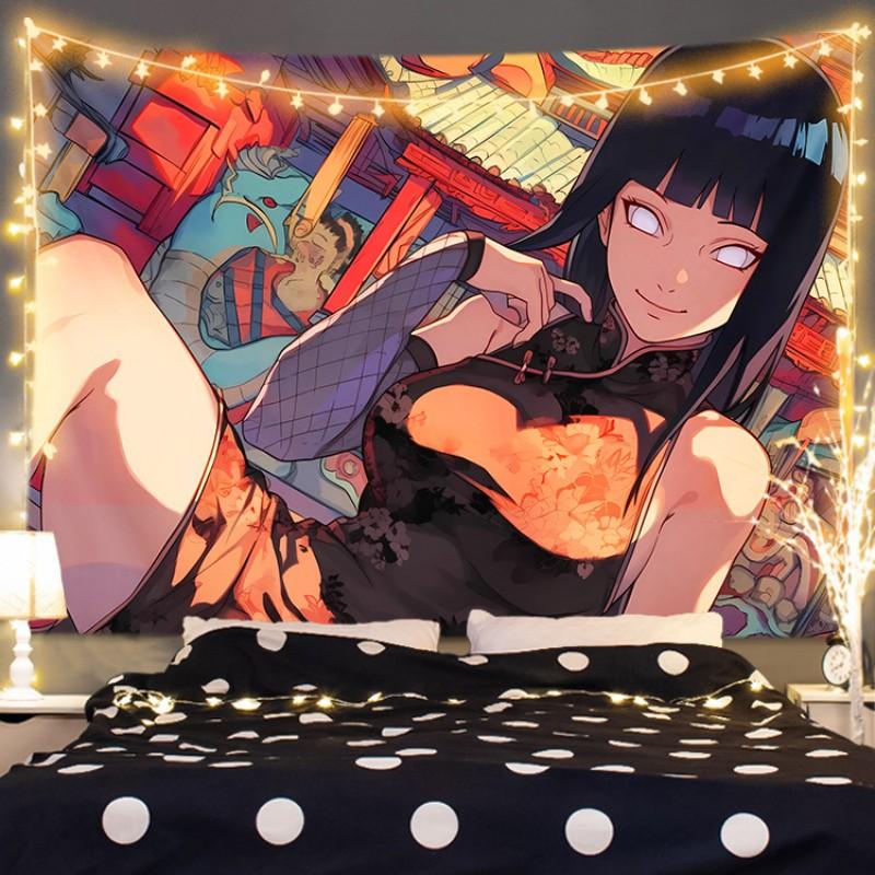 Japanese Anime Tapestry, Kawaii Wall Hanging, Aesthetic Room Decor for Dorm Bedroom, Anime Fan Gift