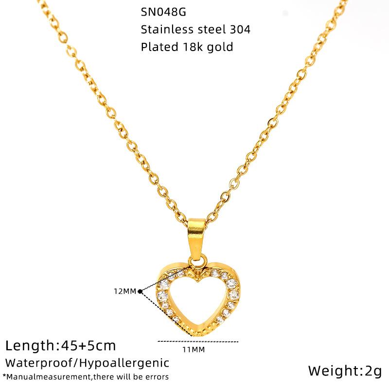 

Love Temperament Light Luxury High Sense Clavicle Chain Simple Zircon Titanium Steel Necklace