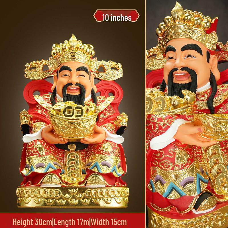 2025 Wen Cai Shen Statue: Copper-Colored for Inviting Wealth, Ideal for Home or Living Room Worship.