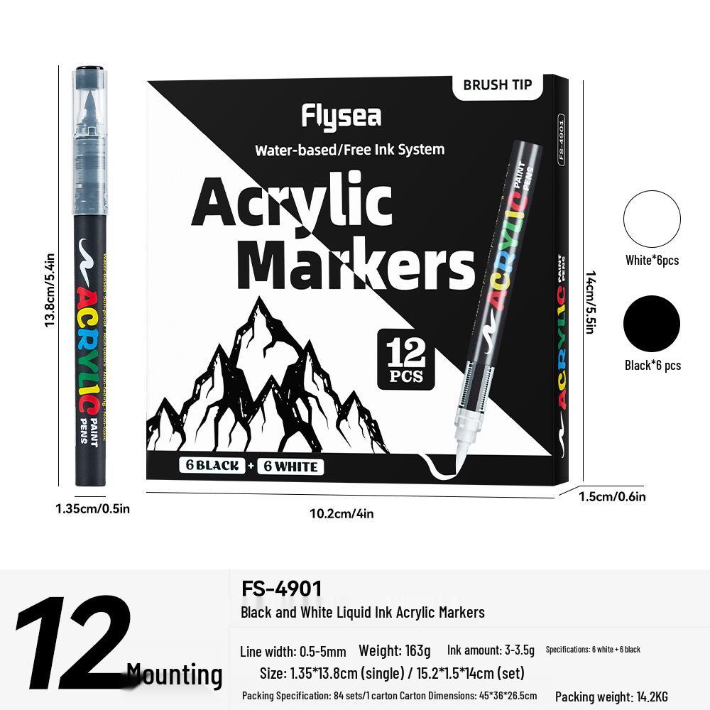 Flysea Cross-Ocean 4901 Large Capacity Acrylic Marker for Opaque Paper Drawing & Graffiti.