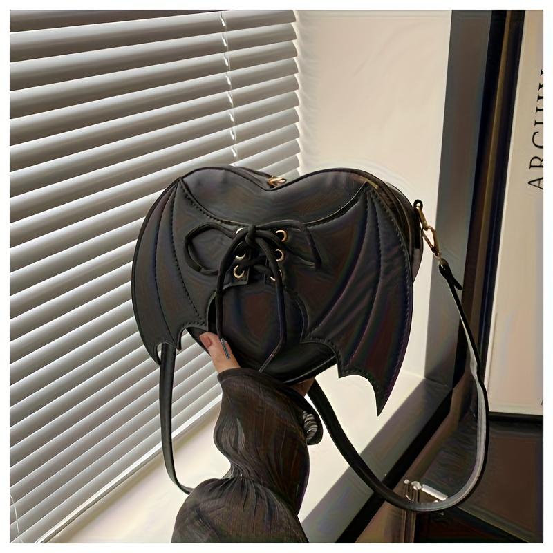 Women's Crossbody Bag Bat-Shaped Fashionable Lightweight PU Shoulder Bag for Daily Outing Commuting Shopping Dating