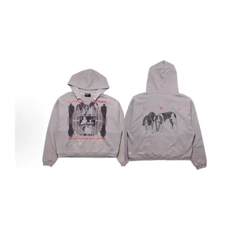 Unisex Distressed Washed Cotton Hoodie With Graphic Print Loose Fit Streetwear Sweatshirt Men Women