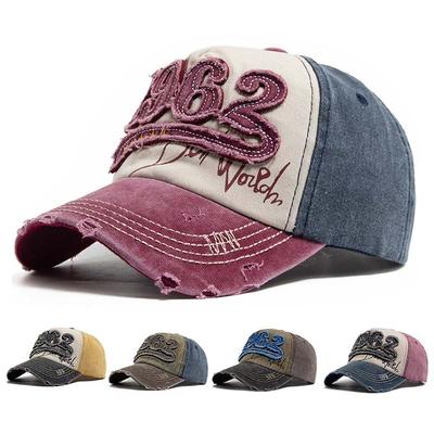 Fashion Vintage Washed Cotton Baseball Cap Men Digit 1962 Embroidery Snapback Spring Autumn Women Hat Visor Hip Hop Caps