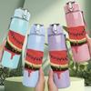 1PC Fresh Red Watermelon Slic 750ml Sports Water Bottle Leakproof Straw Lid Outdoor Office Home