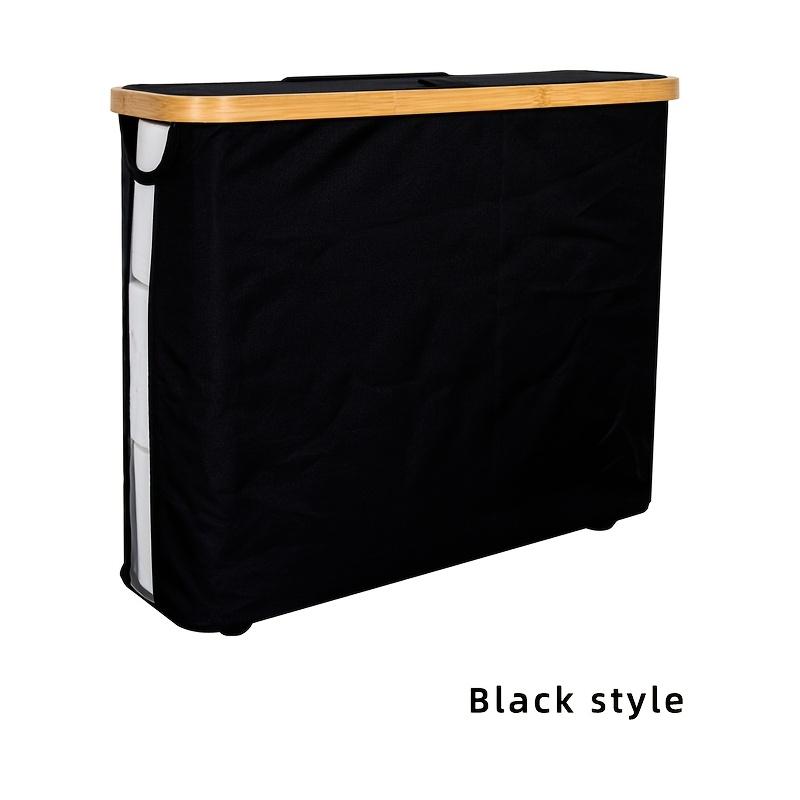 

Багатофункціональний бамбуковий кошик для білизни з кришкою, підходить для спальні, ванної кімнати, контейнер для зберігання туалетного паперу. чорний