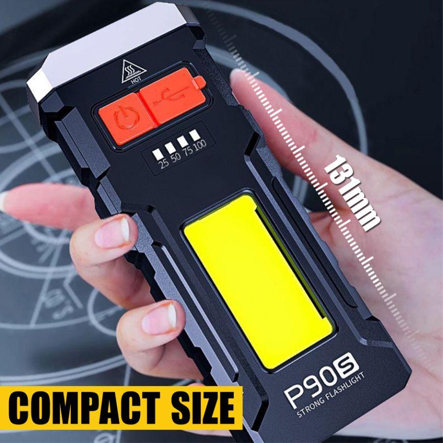 Most Powerful Type-C USB Rechargeable Flashlight 3 Modes Built-in Battery Powered High Lumens LED Flashlights Emergency Torch