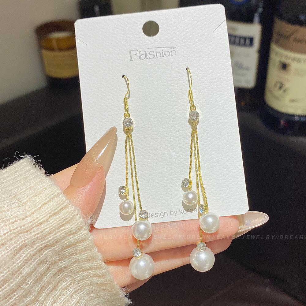 925 Sterling Silver Full Diamond Tassel Earrings – High-End European & American Style, Super Shiny, Luxurious Ear Jewelry for Women.