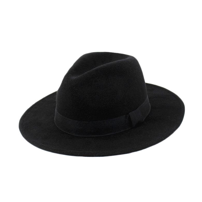 Unisex European & American Retro Wool Felt Jazz Hat with Wide Brim