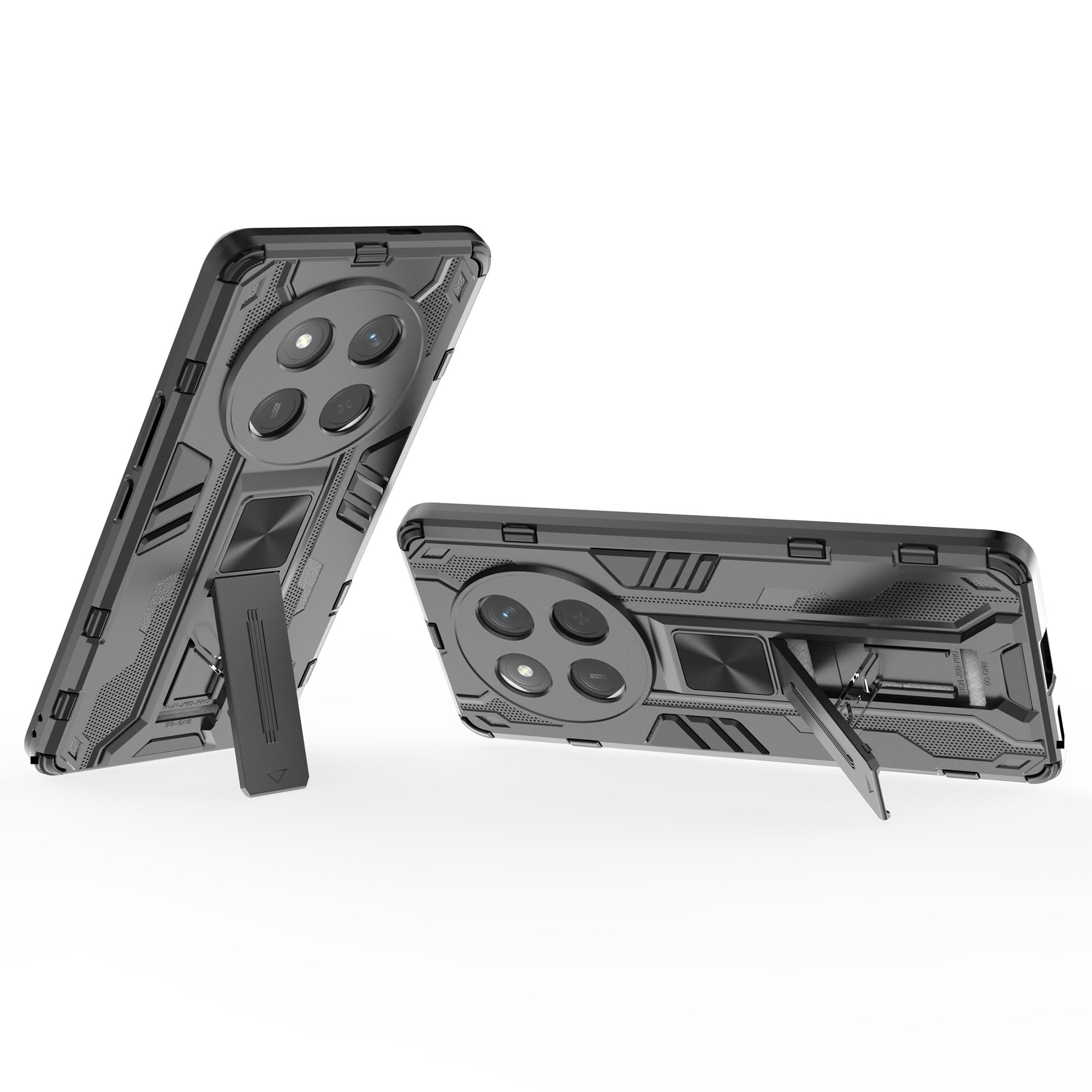 

For Honor X60 Pro 5G Case PC+TPU Shockproof Phone Cover with Kickstand Silver