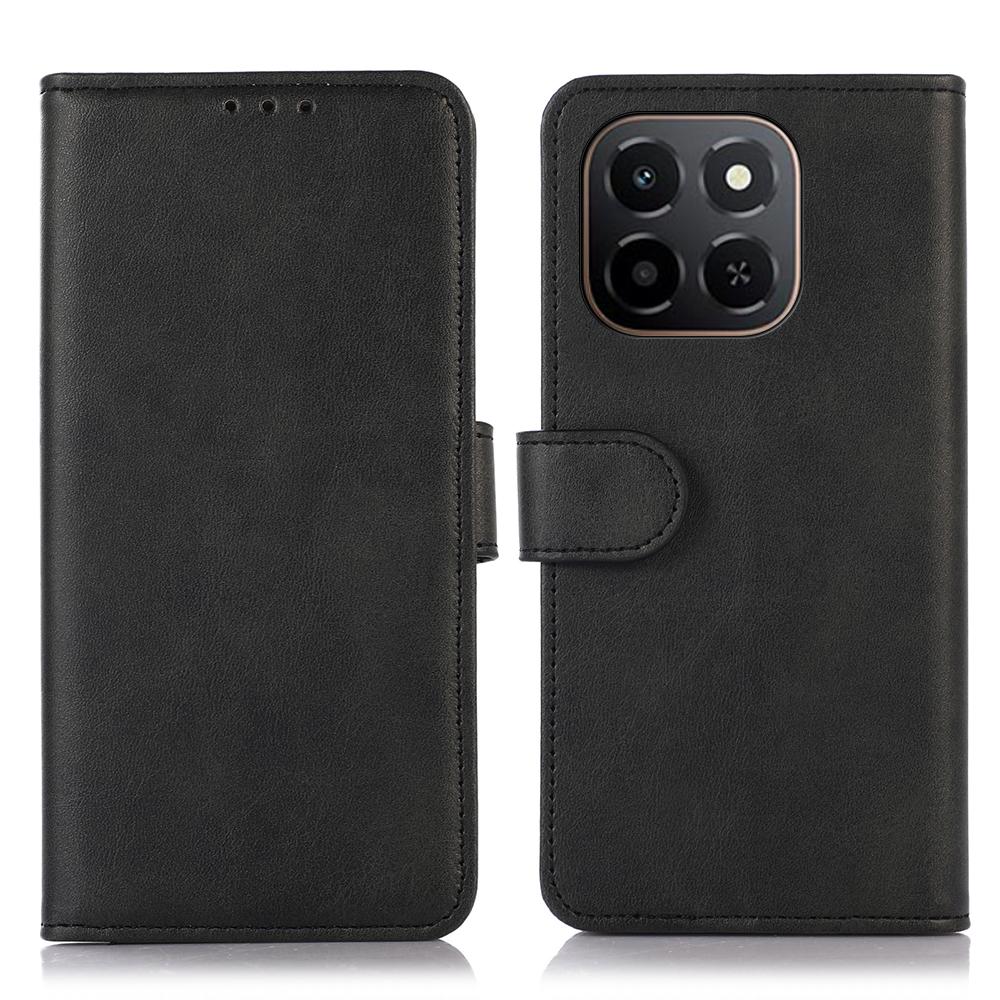 

Для Honor X6c 4G Чехол Кожаный бумажник с текстурой коровьей кожи Чехол для телефона с подставкой Black