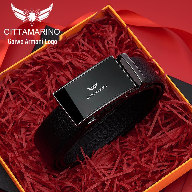 

Genuine Armani Men s Leather Belt with Automatic Buckle - Top Layer Cowhide, Business Casual 120 cm