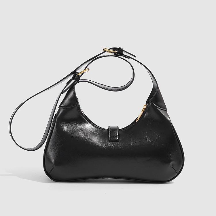 Vintage Niche Light Luxury High-end Handbag 2025 New Model with Clasp Closure, Fashionable Baguette Bag, Trendy Shoulder and Crossbody Bag