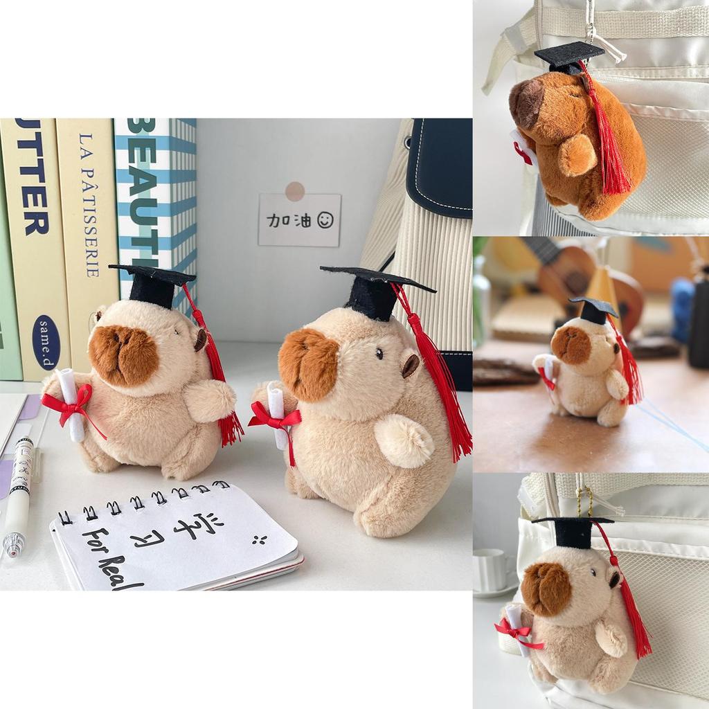 Soft Pp Cotton Filled Capybara Plushie In Graduation Cap Ideal Graduation Toss Gift